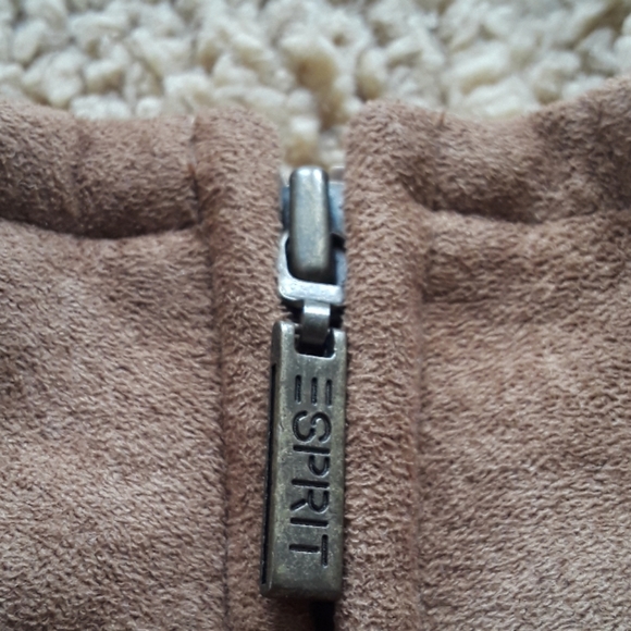 ESPRIT vintage suede shearling VEGAN Jacket - Picture 5 of 6